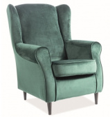 Кресло Signal BARON Velvet зеленый/венге