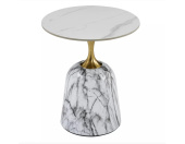 Столик журнальный Signal FAMA белый мраморный/золотой 50х50х59