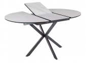 Стол обеденный Signal GASTON Ceramic белый мраморный/черный 100х100-135