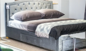 Кровать двуспальная Signal ELECTRA VELVET tap.142,160x200 серый/дуб