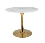 Стол обеденный Signal ESPERO 90x90 белый мраморный/золотой