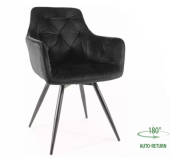 Мягкий поворотный стул Signal MANGO Velvet Bluvel 19 черный