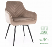 Стул на пружинном блоке Signal SERVIO Velvet Bluvrl 40 бежевый/черный