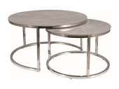 Комплект столов журнальныхSignal PORTAFINO B керамика, эффект мрамора/хром