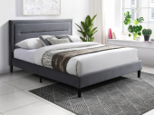 Кровать двуспальная Signal MALAGA Velvet Bluvel 14 серый 160х200