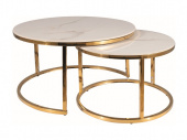 Комплект Signal PORTAFINO A  керамика, эффект мрамора/золотой (2 стола) - наличие