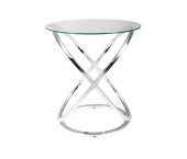 Стол журнальный Signal EOS С 50x50xh56 прозрачный/хром