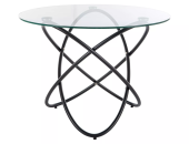 Стол обеденный Signal ORBIT 100x100 прозрачный/черный