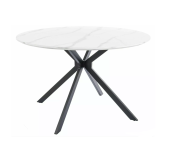 Стол Signal ASTER 120x120 эффект белого мрамора/черный матовый