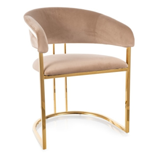 Стул Signal TULIPE Velvet бежевый/золотой, Bluvel 28