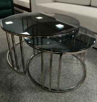 Комплект столов журнальных Signal VIENNA дымчатый/хром