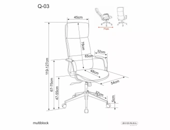 Кресло офисное Signal Q-03 серый/хром