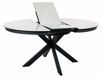 Керамический стол Signal PORTO CERAMIC 120х120/160 бежевый Тадж-Махал/черный