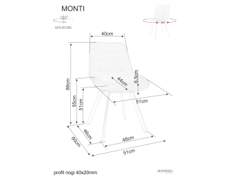 Стул поворотный Signal MONTI Velvet Bluvel 40 темный беж/черный