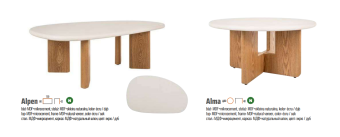 Стол журнальный Signal ALPEN 80х130х42 экрю/дуб