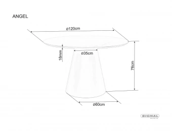 Стол обеденный Signal ANGEL Ceramic 120x120 белый/дуб  