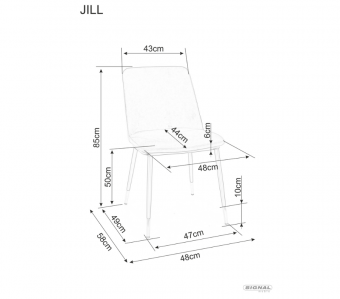 Стул Signal JILL Velvet корица/черный/хром Bluvel 4215
