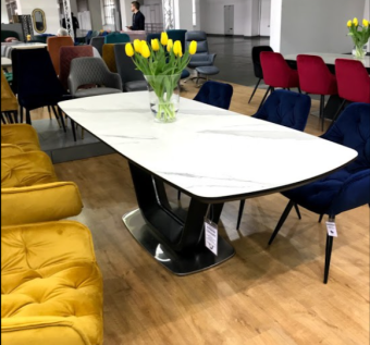 Стол Signal ARMANI CERAMIC 90х160/220 белый/черный 