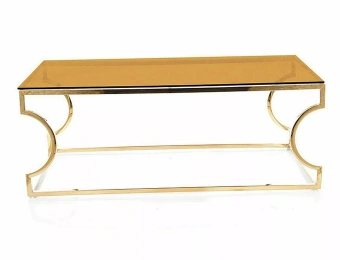 Стол журнальный Signal KENZO A 120x60xh45 янтарный/золотой  