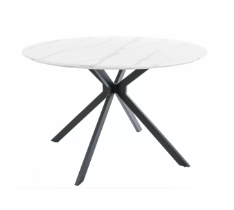 Стол Signal ASTER 100x100 эффект белого мрамора/черный матовый