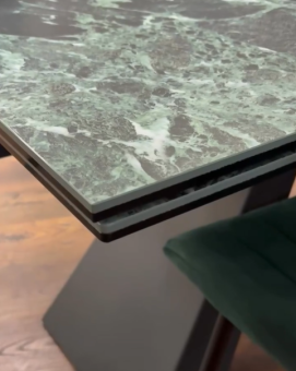 Стол Signal SALVADORE Ceramic Verde Alpi морской/черный матовый 90x160-240 