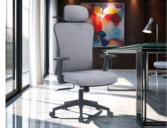 Эргономичное офисное кресло Signal Q-080M серый материал/черный