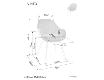 Стул Signal VINTO Brego 07 серый/черный