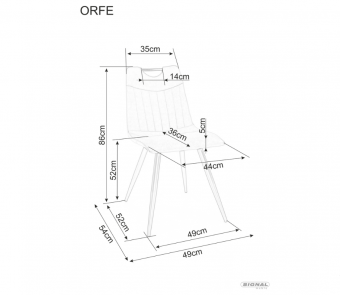 Стул Signal ORFE Velvet светло серый/черный, Bluvel 03