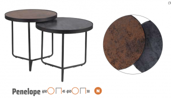 Комплект столов журнальных Signal PENELOPE коричневый + серый/черный