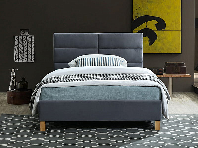 Кровать Signal SIERRA VELVET 120x200 серый/дуб, Tap.150