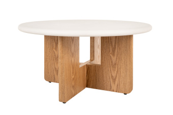 Стол журнальный Signal ALMA 80х80х40 экрю/дуб