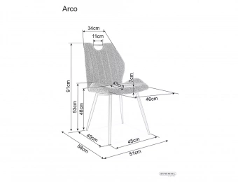 Стул Signal ARCO Brego 86 синий/черный матовый 