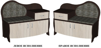 Скамья  Мебель-класс "ВА-012.6" левая, венге-дуб шамони (левая)
