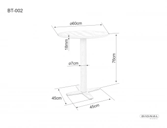 Стол обеденный Signal BT-002 белый 60х60