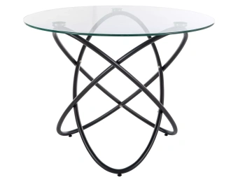 Стол обеденный Signal ORBIT 100x100 прозрачный/черный