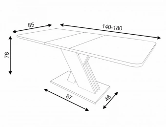 Стол обеденный Signal EXEL 85x140/180 дуб вотан/белый матовый