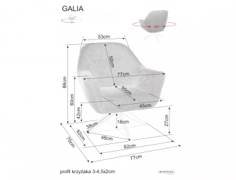 Кресло Signal GALIA Brego 10 серый/черный