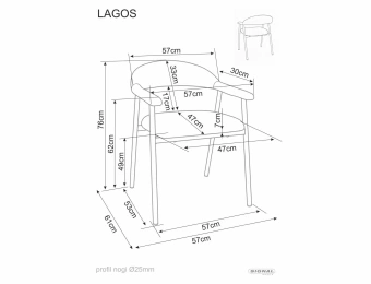 Стул Signal LAGOS D Raven 22 светлый беж/дуб