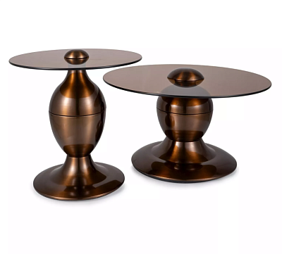 Комплект столиков журнальных Signal CASSIE прозрачная бронза/медный
