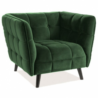Кресло Signal CASTELLO 1 Velvet зеленый/венге