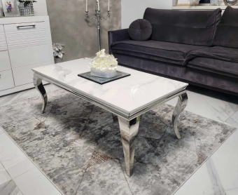 Стол журнальный Signal PRINCE A CERAMIC 60x120x45 белый мраморный/хром