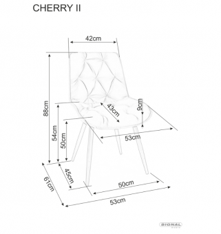Стул Signal CHERRY II Velvet светло серый/черный, Bluvel 03