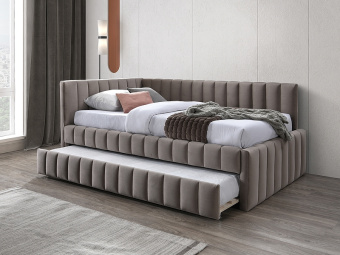 Кровать Signal ALFIE Velvet Bluvel 40 темно-бежевый 120х200