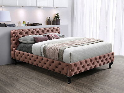 Кровать Signal HERRERA VELVET 160 античный розовый Bluvel 52