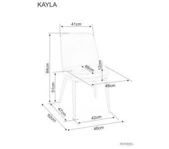 Стул кухонный Signal KAYLA Velvet Bluvel 14 серый/черный