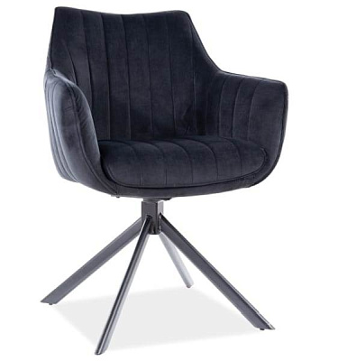 Стул Signal AZALIA Velvet Bluvel 19 черный/черный матовый 