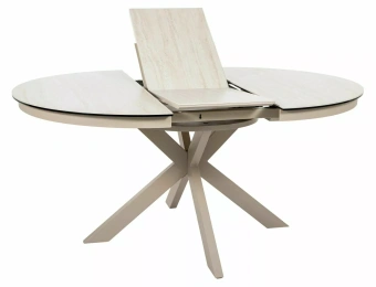 Керамический стол Signal PORTO CERAMIC 120х120/160 Travertin/кашемир