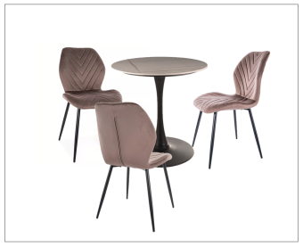 Мягкий стул Signal  MIKE Velvet Bluvel 38 капучино/черный 