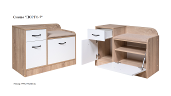 Скамья с вешалкой  Мебель-класс Порто Белый/ Дуб сонома (правый)