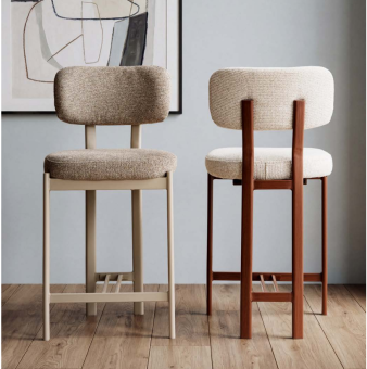 Стул полу барный Signal MISAKI H-2 беж TAP. 253/орех